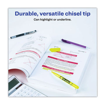 Avery® Hi-liter Pen-style Highlighters, Fluorescent Yellow Ink, Chisel Tip, Yellow-black Barrel, Dozen freeshipping - TVN Wholesale